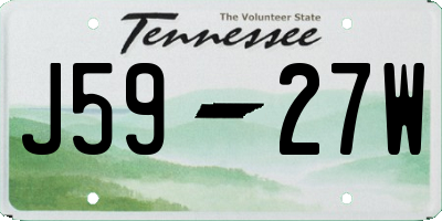 TN license plate J5927W