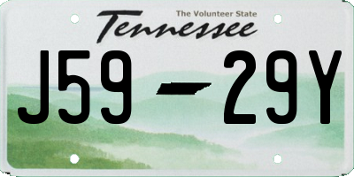 TN license plate J5929Y