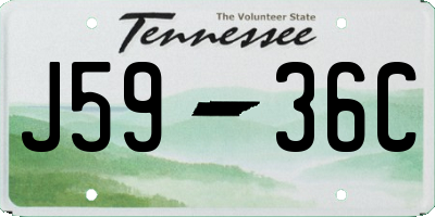 TN license plate J5936C