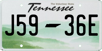 TN license plate J5936E