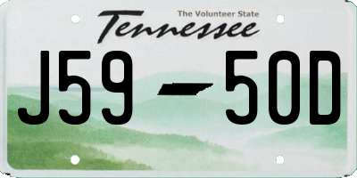 TN license plate J5950D