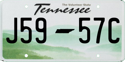 TN license plate J5957C