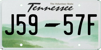 TN license plate J5957F