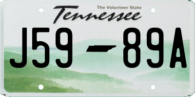 TN license plate J5989A