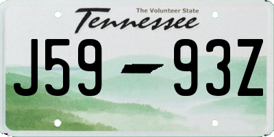 TN license plate J5993Z
