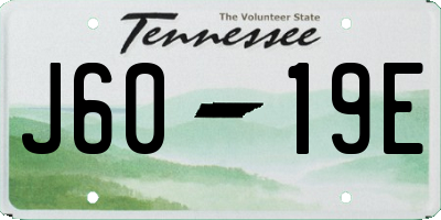 TN license plate J6019E