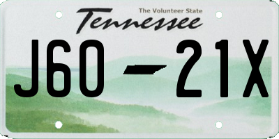 TN license plate J6021X