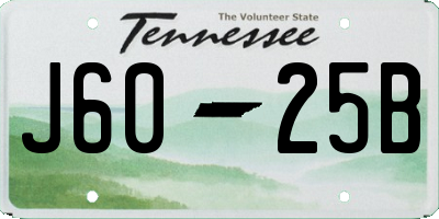TN license plate J6025B