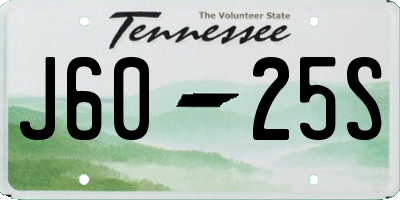 TN license plate J6025S