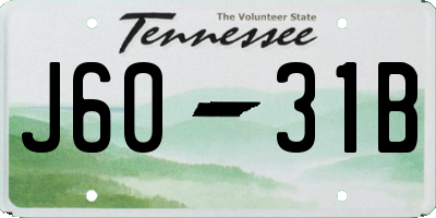 TN license plate J6031B