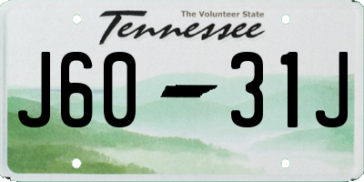 TN license plate J6031J