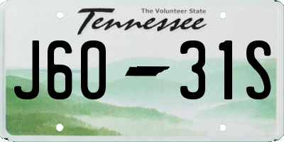 TN license plate J6031S