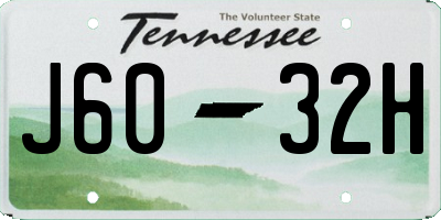 TN license plate J6032H