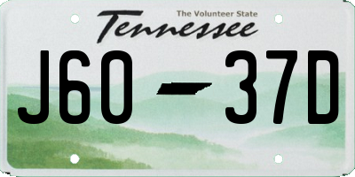 TN license plate J6037D