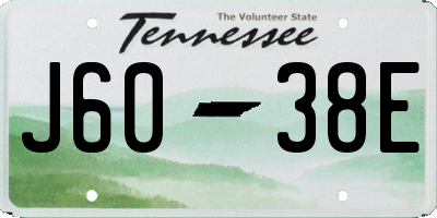 TN license plate J6038E