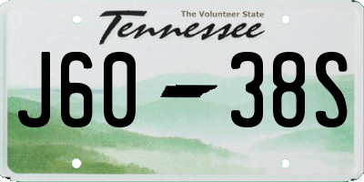TN license plate J6038S