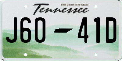 TN license plate J6041D