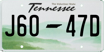 TN license plate J6047D
