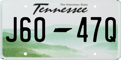 TN license plate J6047Q