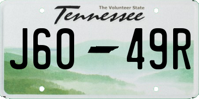 TN license plate J6049R