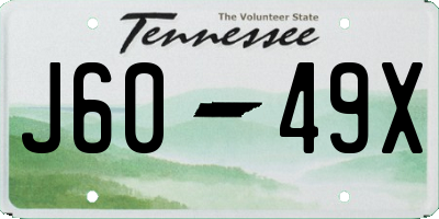 TN license plate J6049X