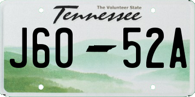 TN license plate J6052A