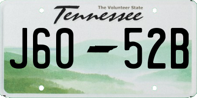 TN license plate J6052B