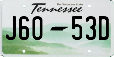 TN license plate J6053D
