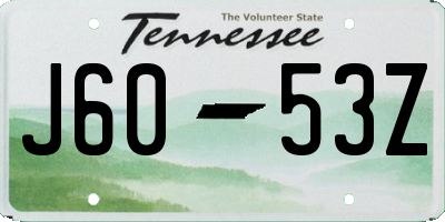 TN license plate J6053Z