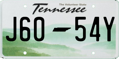 TN license plate J6054Y