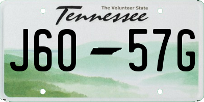 TN license plate J6057G