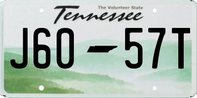 TN license plate J6057T