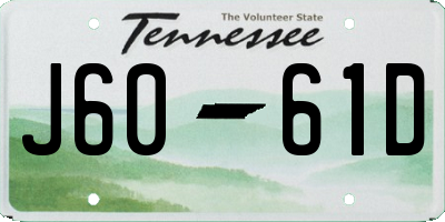 TN license plate J6061D