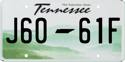 TN license plate J6061F