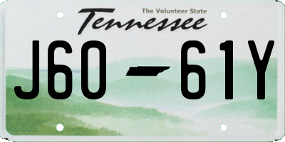 TN license plate J6061Y