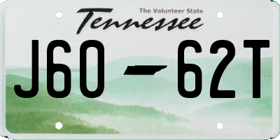 TN license plate J6062T