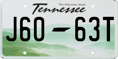 TN license plate J6063T
