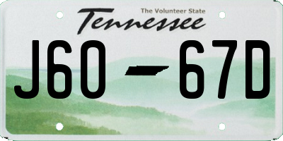 TN license plate J6067D