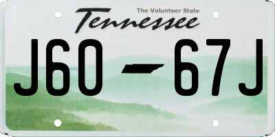 TN license plate J6067J