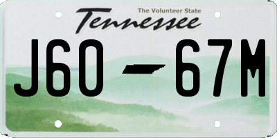 TN license plate J6067M