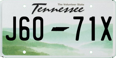 TN license plate J6071X