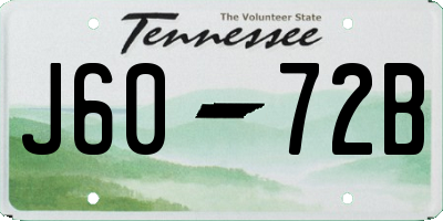 TN license plate J6072B