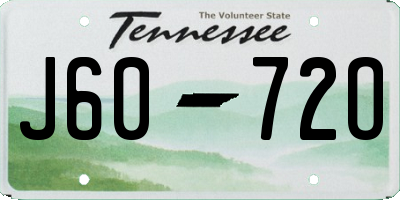 TN license plate J6072O
