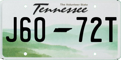 TN license plate J6072T