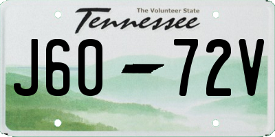 TN license plate J6072V