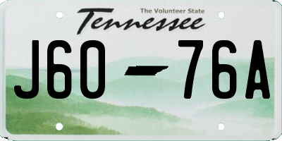 TN license plate J6076A