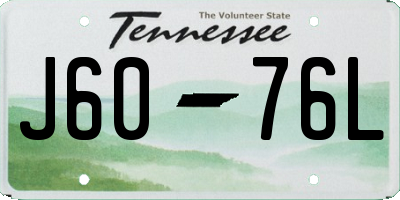 TN license plate J6076L