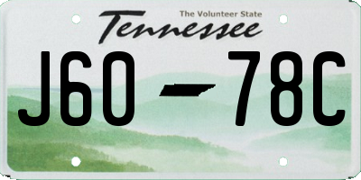 TN license plate J6078C