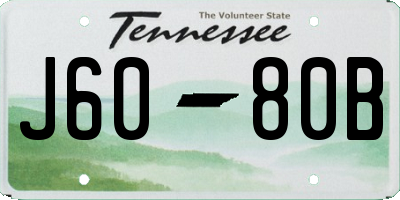 TN license plate J6080B