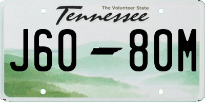 TN license plate J6080M